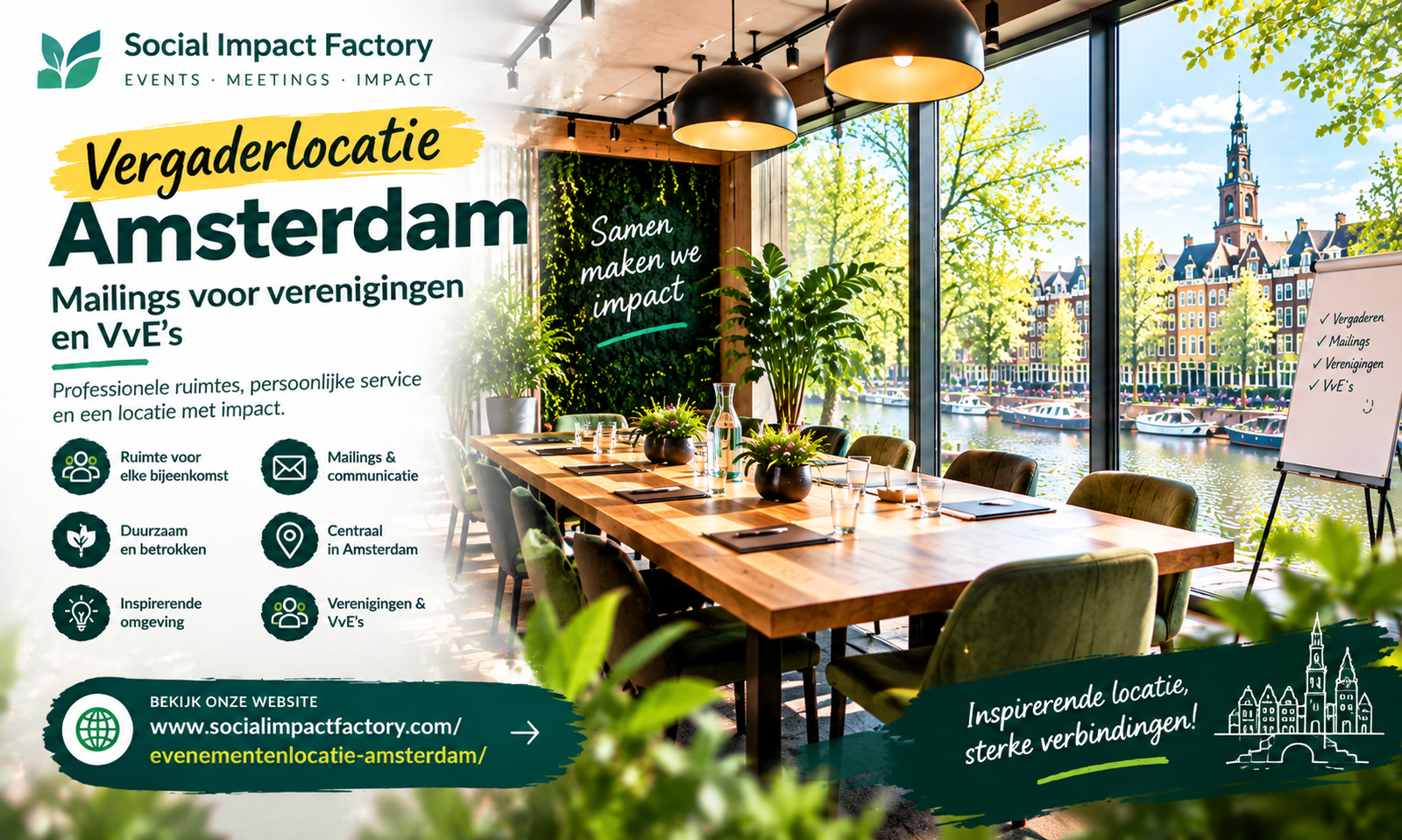Vergaderlocatie Amsterdam voor verenigingen en VvE’s: zo verandert een slimme mailing in een succesvolle bijeenkomst