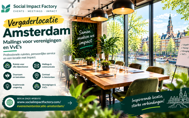 Vergaderlocatie Amsterdam voor verenigingen en VvE’s: zo verandert een slimme mailing in een succesvolle bijeenkomst